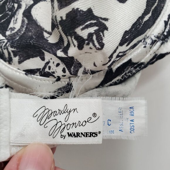Marilyn Monroe by Warner's 1811 Vintage Portrait Print Underwire Bra Size 36C - Picture 4 of 7
